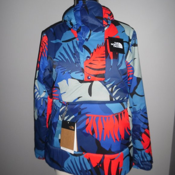 The North Face Fallback Hoodie Blue Hawaii Palm Hoodie Jacket Coat S - Picture 4 of 9